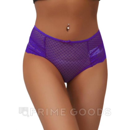 Трусики на высокой посадке Lace Strappy, лиловые, XL-2XL от sex shop primegoods