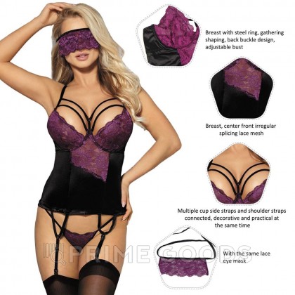 Сексуальное кружевное белье + маска на глаза Purple Lace (размер XS-S) от sex shop primegoods фото 6