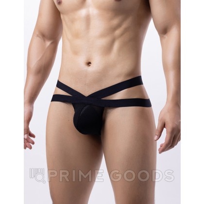 Сетчатые мужские стринги Strappy (XL) черные от sex shop primegoods фото 3