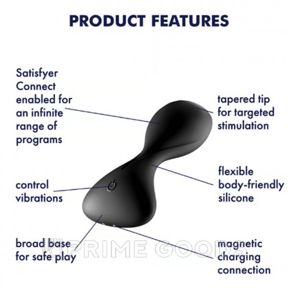 Анальный вибратор Satisfyer Trendsetter черный (Connect App) от sex shop primegoods фото 4