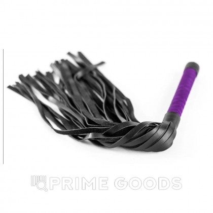Плеть из натуральной кожи с атласной ручкой фиолетовая Romantic Arsenal от sex shop primegoods фото 4