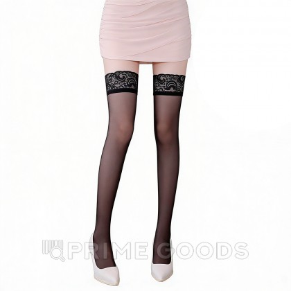 Чулки женские с гладкой резинкой (черный) от sex shop primegoods