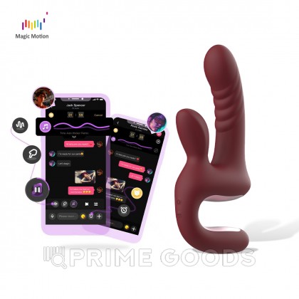 Вибратор для двойной стимуляции Magic Duet от Magic Motion бордовый от sex shop primegoods фото 4