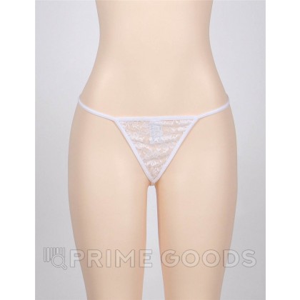 Стринги женские Delicate белые с цветочным принтом (размер XL-2XL) от sex shop primegoods фото 4