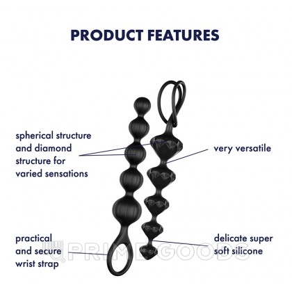Набор анальных стимуляторов Satisfyer Love Beads black (2 шт) от sex shop primegoods фото 2