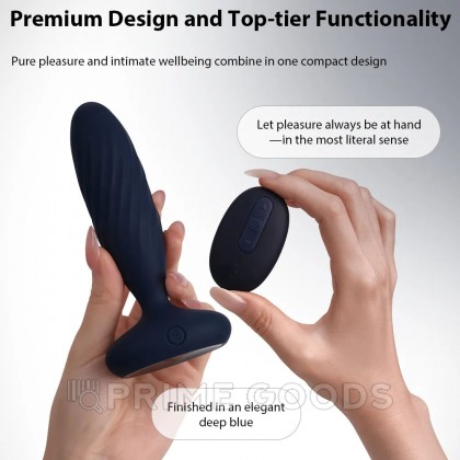 Анальная вибропробка Jordan темно-синяя с поступательными движениями от SVAKOM от sex shop primegoods фото 6