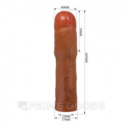 Реалистичная насадка на пенис Kylian, 19,5 см, коричневая от sex shop primegoods фото 5