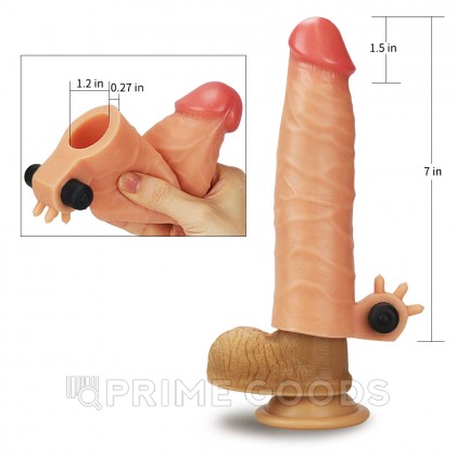 Насадка на пенис с вибропулей Nature Extender Flesh (17,8 см) от sex shop primegoods фото 3