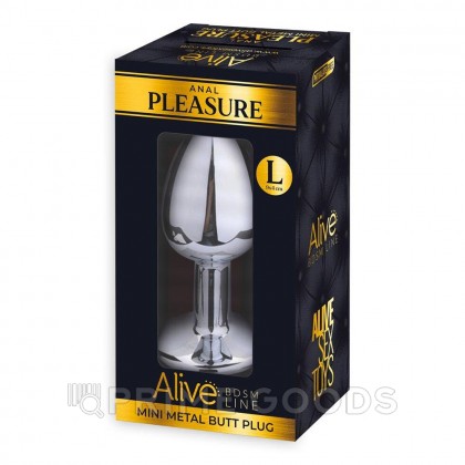Анальная пробка маленькая Alive Anal Pleasure, металл с красным кристаллом L: 9х4,1 см  от sex shop primegoods фото 3