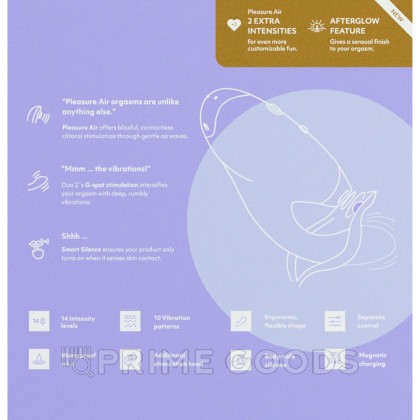 Бесконтактный клиторальный стимулятор Womanizer Duo 2, сиреневый от sex shop primegoods фото 11