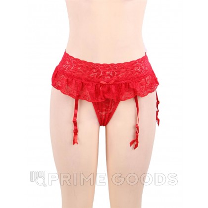 Пояс для чулок кружевной Red Sexy Bow (XL-2XL) от sex shop primegoods фото 4