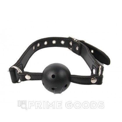 Кляп для рта в виде шара черный (экокожа) от sex shop primegoods