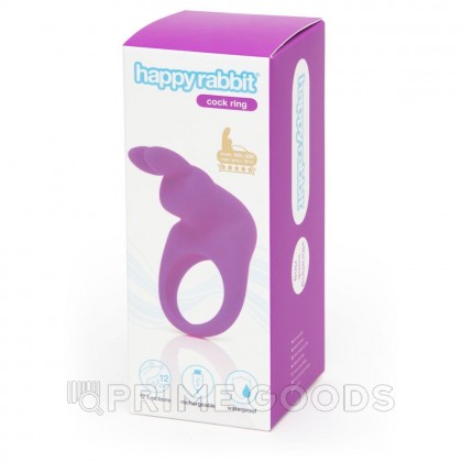 Эрекционное кольцо Happy Rabbit с вибрацией, фиолетовое от sex shop primegoods фото 4