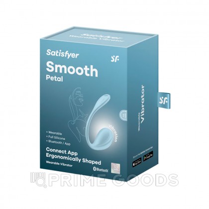 Виброяйцо Satisfyer Smooth Petal голубой (Connect App) от sex shop primegoods фото 3