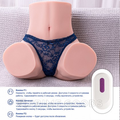 Реалистичный двойной мастурбатор с функцией фрикции Gina от sex shop primegoods фото 4