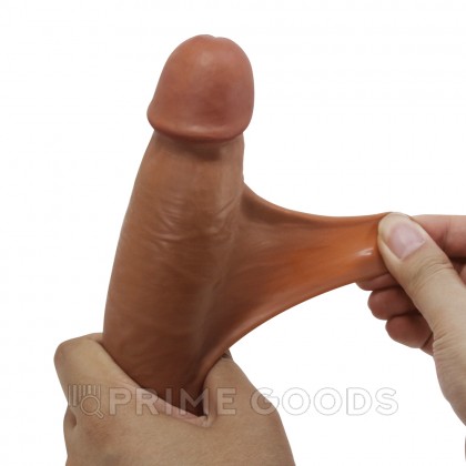 Реалистичный фаллоимитатор на присоске Keon Sliding skin (21,4*4,4 см) коричневый от sex shop primegoods фото 4