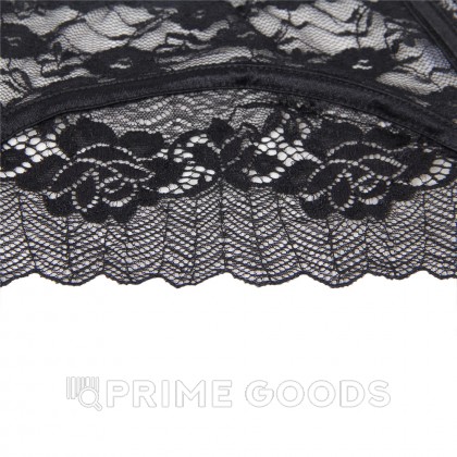Кружевной пояс для чулок Black Sexy Lace (XL-2XL) от sex shop primegoods фото 5