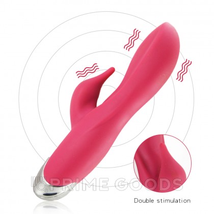Вибратор с клиторальным стимулятором розовый от sex shop primegoods фото 2