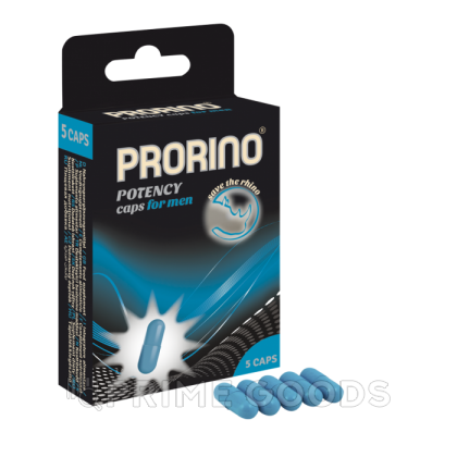 Биологически активная добавка к пище для мужчин Ero black line PRORINO Potency Caps 5 шт. от sex shop primegoods