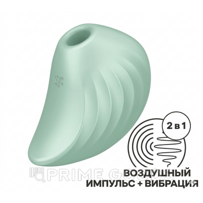 Вакуумный клиторальный стимулятор с вибрацией Pearl Diver Satisfyer ментоловый от sex shop primegoods фото 2