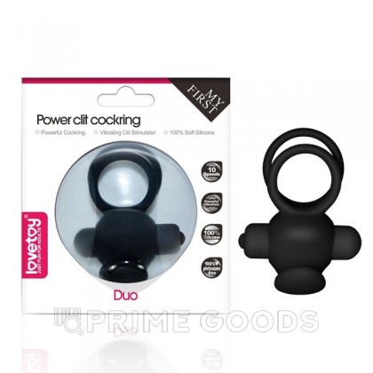 Эрекционное виброкольцо Power DUO clit cockring от sex shop primegoods