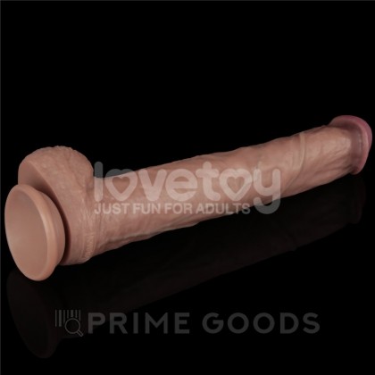 Реалистичный фаллоимитатор Lovetoy KING SIZED (29,8×6 см) с двойным покрытием, телесный от sex shop primegoods фото 5