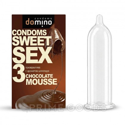Презервативы DOMINO SWEET SEX CHOCOLATE MOUSSE 3 штуки (оральные) от sex shop primegoods