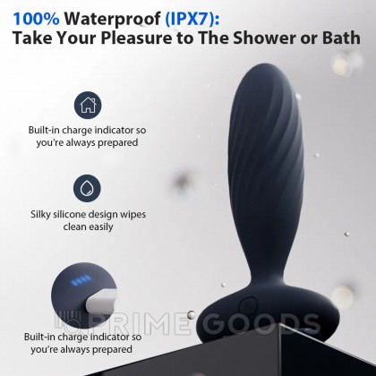 Анальная вибропробка Jordan темно-синяя с поступательными движениями от SVAKOM от sex shop primegoods фото 7