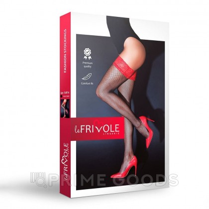 Чулки с красной кружевной резинкой, Sense, S/M от sex shop primegoods фото 4
