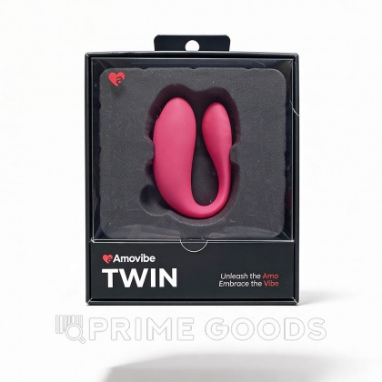 Вибратор для пар TWIN Pink с управлением через приложение от Amovibe от sex shop primegoods фото 2