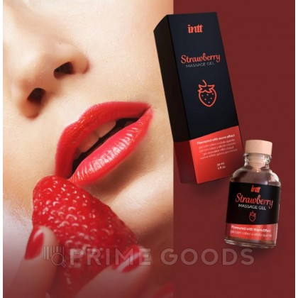 Гель съедобный для интимного массажа Intt Strawberry Massage Gel 30 мл, клубника от sex shop primegoods фото 2