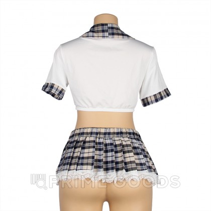 Сексуальная форма студентки светлая (топ, клетчатая юбка; размер XL-2XL) от sex shop primegoods фото 4
