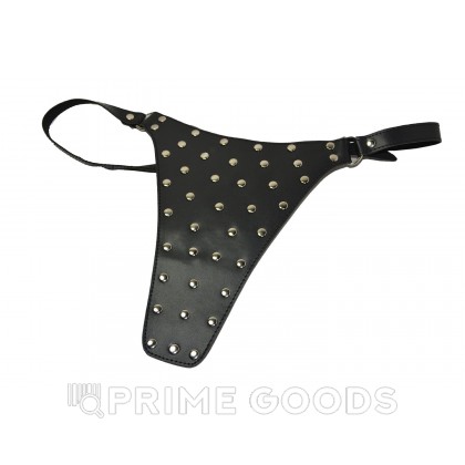 Кожаные трусы с заклепками от sex shop primegoods