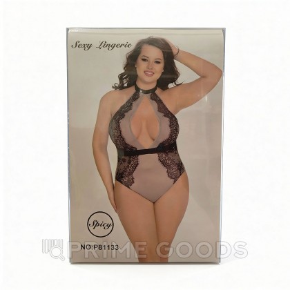Тедди с ажурной вставкой и чокером, plus size от sex shop primegoods фото 3