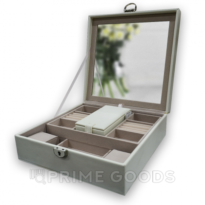 Органайзер квадратный, кожзам, белый от sex shop primegoods