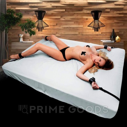Комплект бондажных ремней с наручниками для кровати Strict Deluxe Bed Restraint Kit от sex shop primegoods фото 2