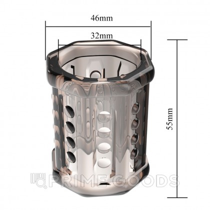 Насадка на пенис с ребристой поверхностью Pretty love серая от sex shop primegoods фото 5