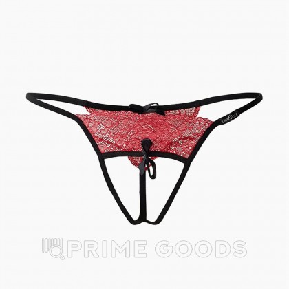 Трусики с доступом и красным кружевом Le Frivole Easy to love (L/XL, 46-48) от sex shop primegoods