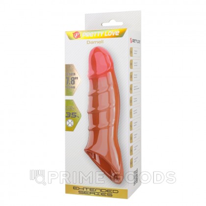 Реалистичная насадка на пенис Damel, 19,8 см, коричневая от sex shop primegoods фото 5