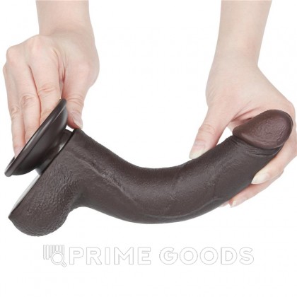 Реалистичный фаллоимитатор двухслойный Sliding Skin (20*4 см.) черный цвет от sex shop primegoods фото 3