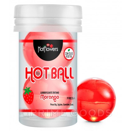 Лубрикант AROMATIC HOT BALL на масляной основе в виде двух шариков (аромат клубники) от sex shop primegoods