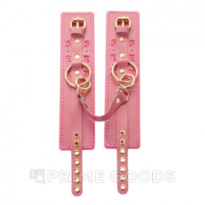 Оковы розовые с надписью SEX, фетр, золото от sex shop primegoods фото 3