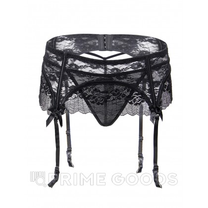 Кружевной пояс для чулок Black Sexy Lace (XL-2XL) от sex shop primegoods фото 2