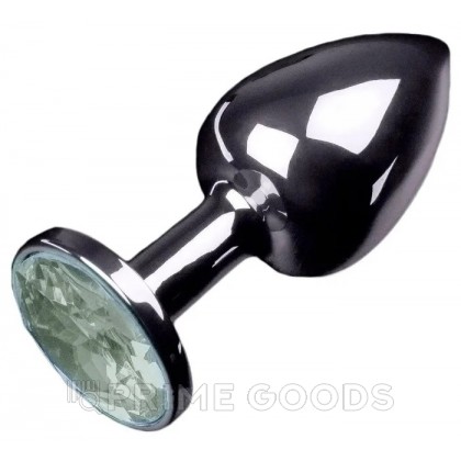 Анальная пробка маленькая с кристаллом, графит от sex shop primegoods