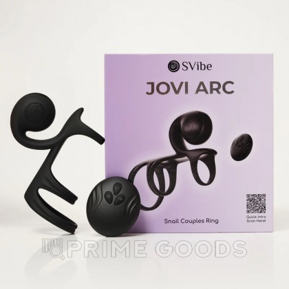 Эрекционное кольцо со стимуляцией для пар SVibe Snail JOVI Arc, черное от sex shop primegoods фото 8