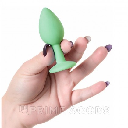 Анальная пробка с зеленым кристаллом Gamma, цвет салатовый (CORE) (M) от sex shop primegoods фото 4