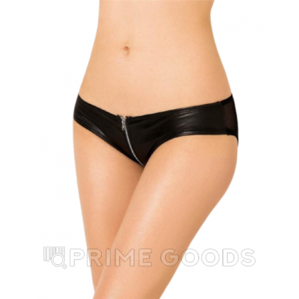 Трусики виниловые Ohyeah Leather Zipper Black на молнии, М от sex shop primegoods
