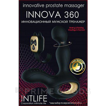 Инновационный мужской тренажер с подогревом INNOVA 360 черный 14 см от sex shop primegoods фото 2