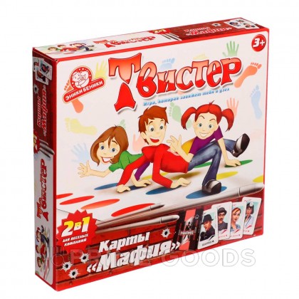 Игра 2 в 1 «Твистер» + карты «Мафия» от sex shop primegoods