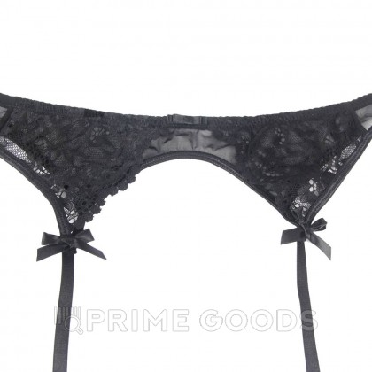 Трусики и пояс для чулок с ремешками Sexy черные Exquisite Lace (3XL-4XL) от sex shop primegoods фото 6